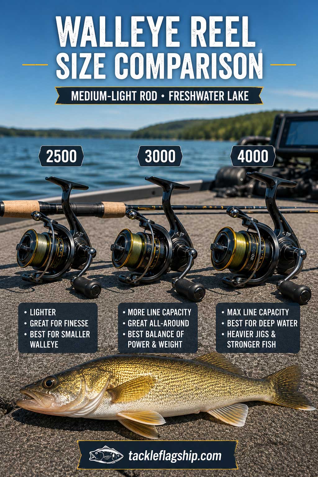 best fishing rod and reel for walleye Predator Custom Bass & Rods and a carbon washer drag system What Size Reel for Walleye?