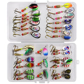 Inline Spinner Lure Set with Tackle Box