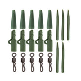 20PCS carp terminal tackle kit with lead clips QC swivels tail rubbers and anti-tangle sleeves