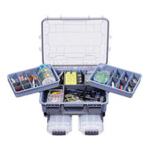 Large Portable Fishing Tackle Box with 3-Layer Lure Organizer