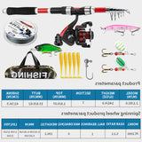 Collapsible Travel spinning Fishing Rod Kit