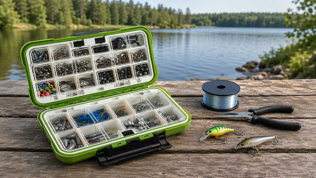 best portable fishing kit for beginners with tackle box, lures and small fishing gear