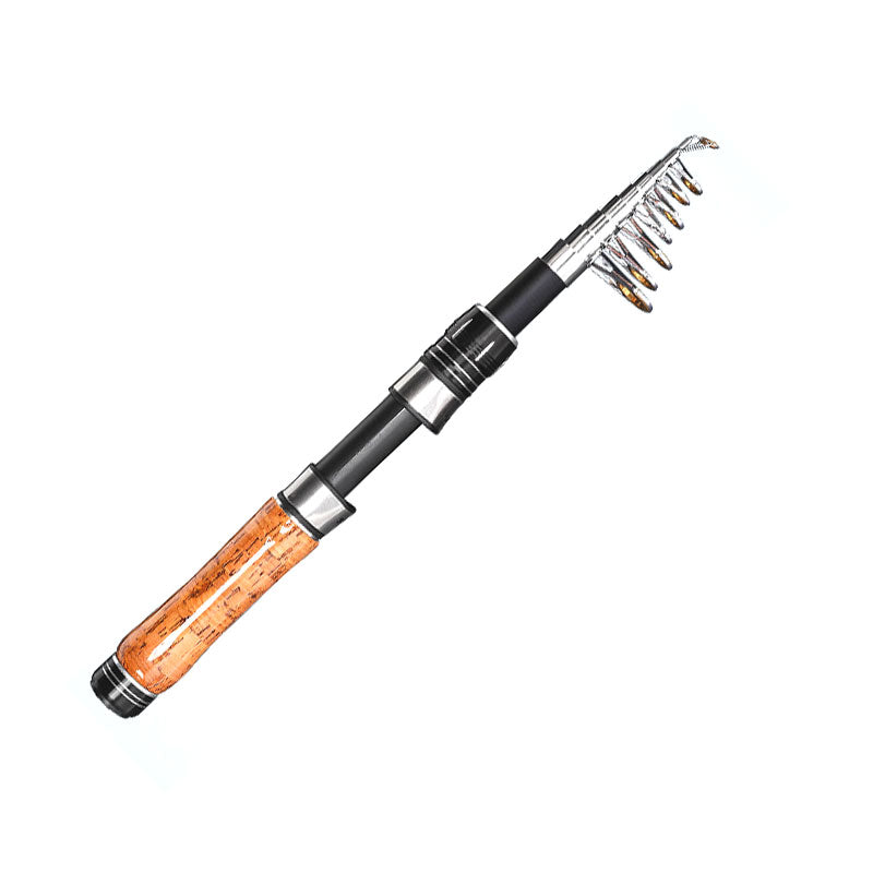 Wooden Grip Telescopic Spinning Travel Rod