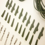 32-Piece Carp Fishing Gun Sling Swivel & Silicone Sleeve Kit