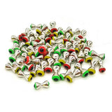 Brass Fly Tying Dumbbell Eyes (10PCS)  Red, Green & Yellow, S/M/L
