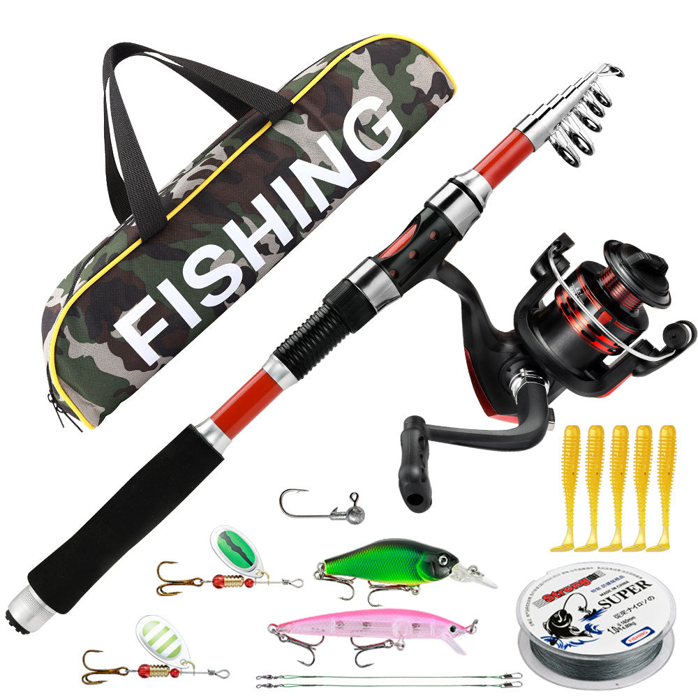 Collapsible  Travel  spinning Fishing Rod Kit
