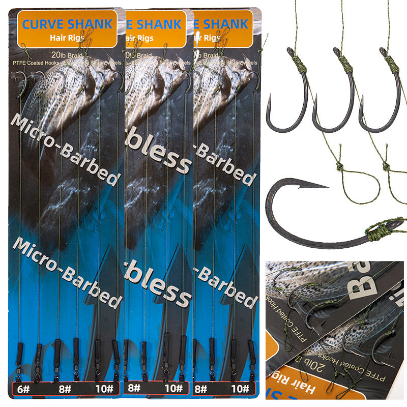 Carp Fishing  Curve Shank Micro Barbed  Chod Rig