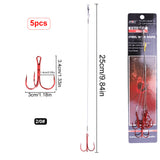 10pcs 7-Strand Steel Wire Leader with Treble Hook