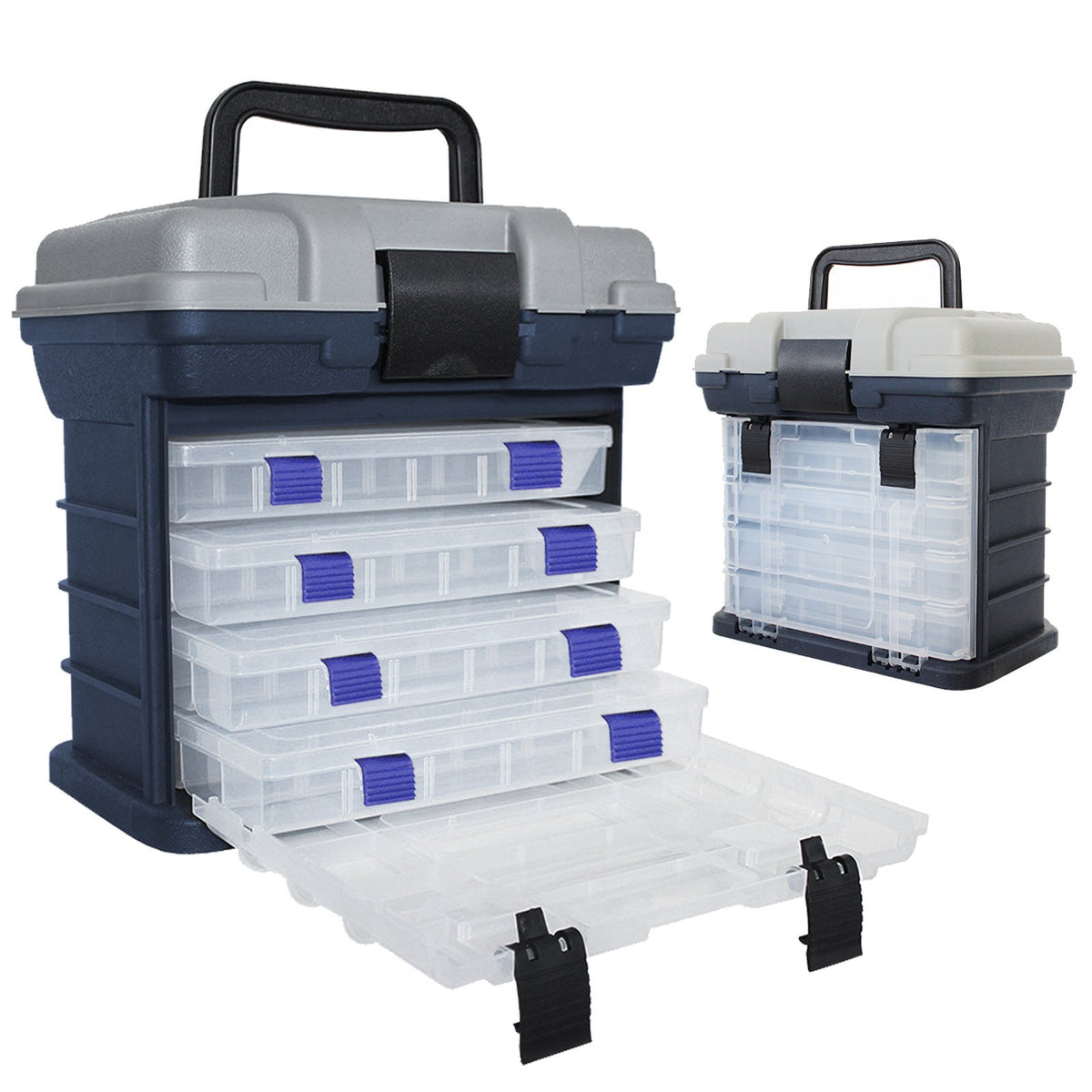 4-Tray Portable Tackle Box | One-Box Fishing Storage System