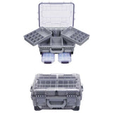 Large Portable Fishing Tackle Box with 3-Layer Lure Organizer