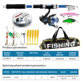 Collapsible  Travel  spinning Fishing Rod Kit