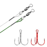 10pcs 7-Strand Steel Wire Leader with Treble Hook